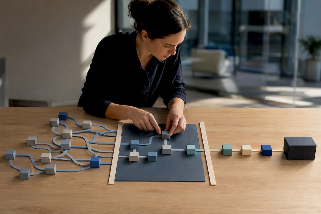 Isometric timesheet process mapping illustration